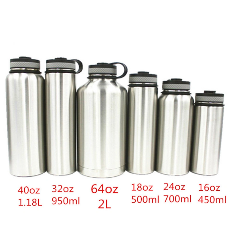 Leak Proof Food Grade BPA Free 18oz 32oz 40oz Flip Lid Straw Lid Spout Lid Stainless Steel Thermos Vacuum Hydro Flask