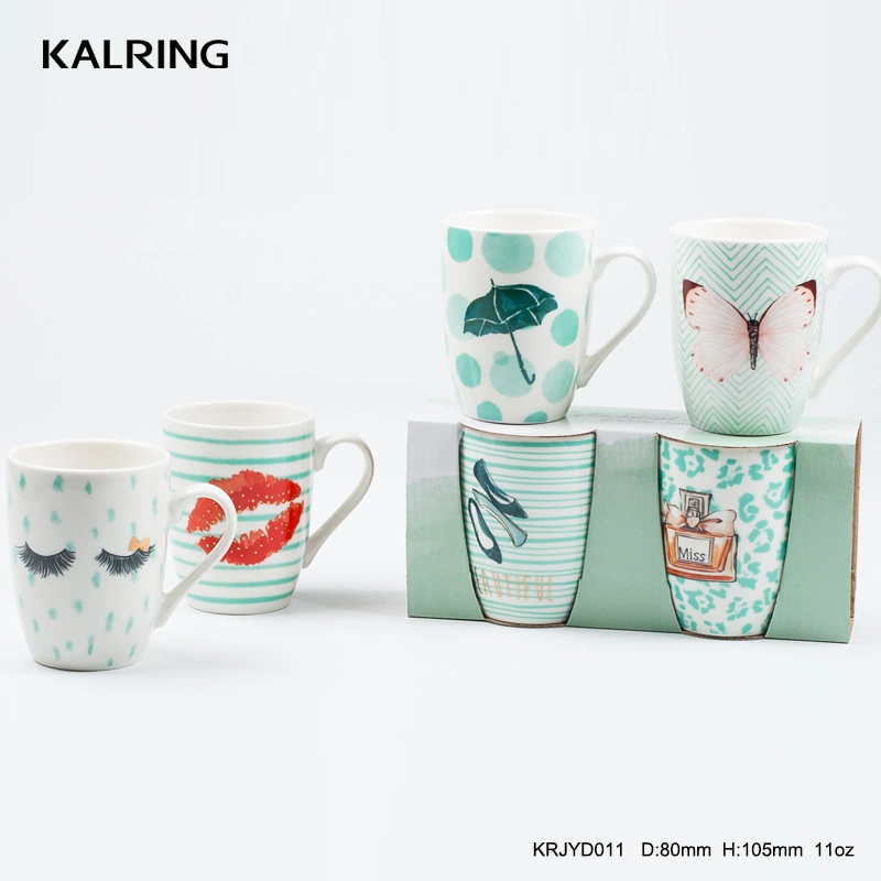 Kalring Valentine&prime; S Day 11oz Bullet Mug Couples Packing Tiffney Color Real Golden Design for Wholesaler