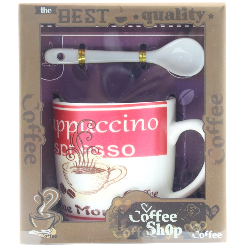 Custom Mug Ceramic Design Custom Logo Cup with Spoon