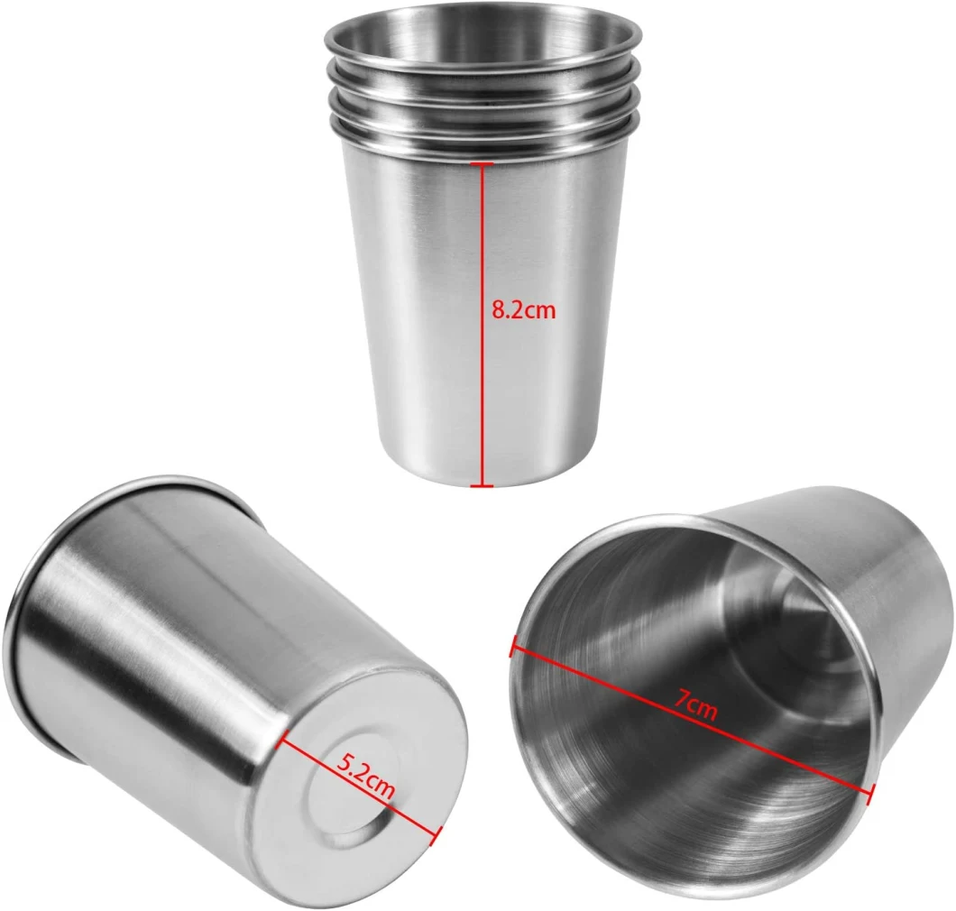 Stainless Steel Cups Shatterproof Pint Drinking Glasses Metal Drinking Cups for Kids and Adults