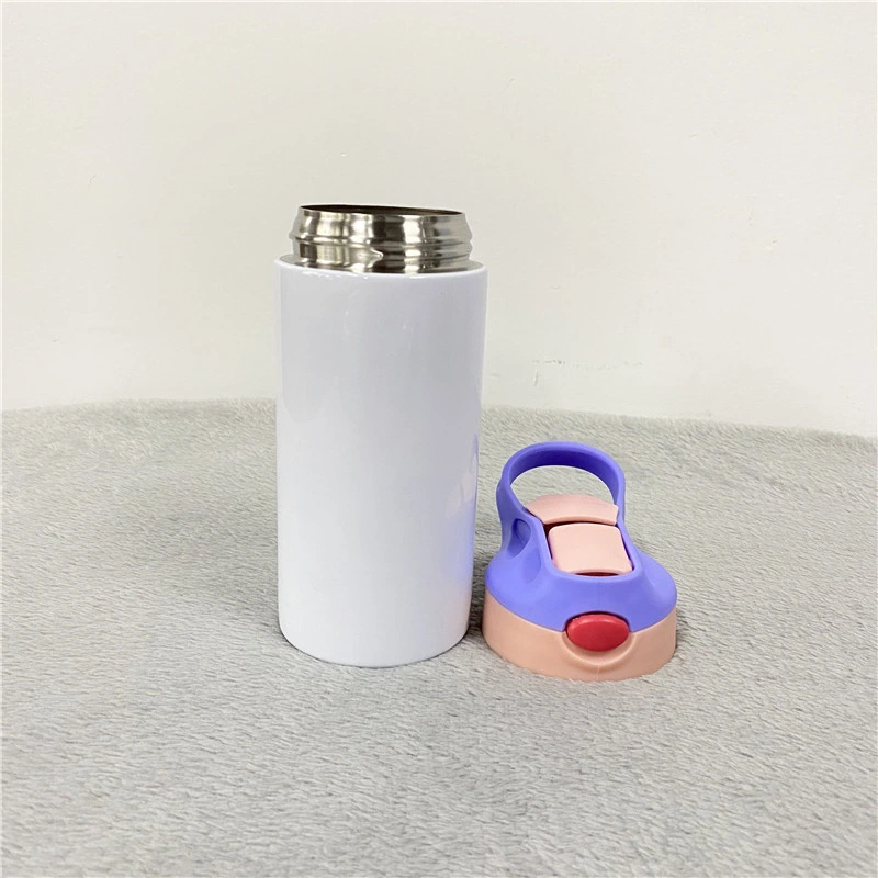 USA Warehouse Free Ship 12oz Stainless Steel Straight White Kids Sublimation Blanks Tumbler Water Bottle