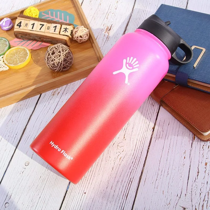 18/32/40oz Hydro Flask Spray Gradient Space Pot Stainless Steel Straw Cover Portable Kettle Custom Logo